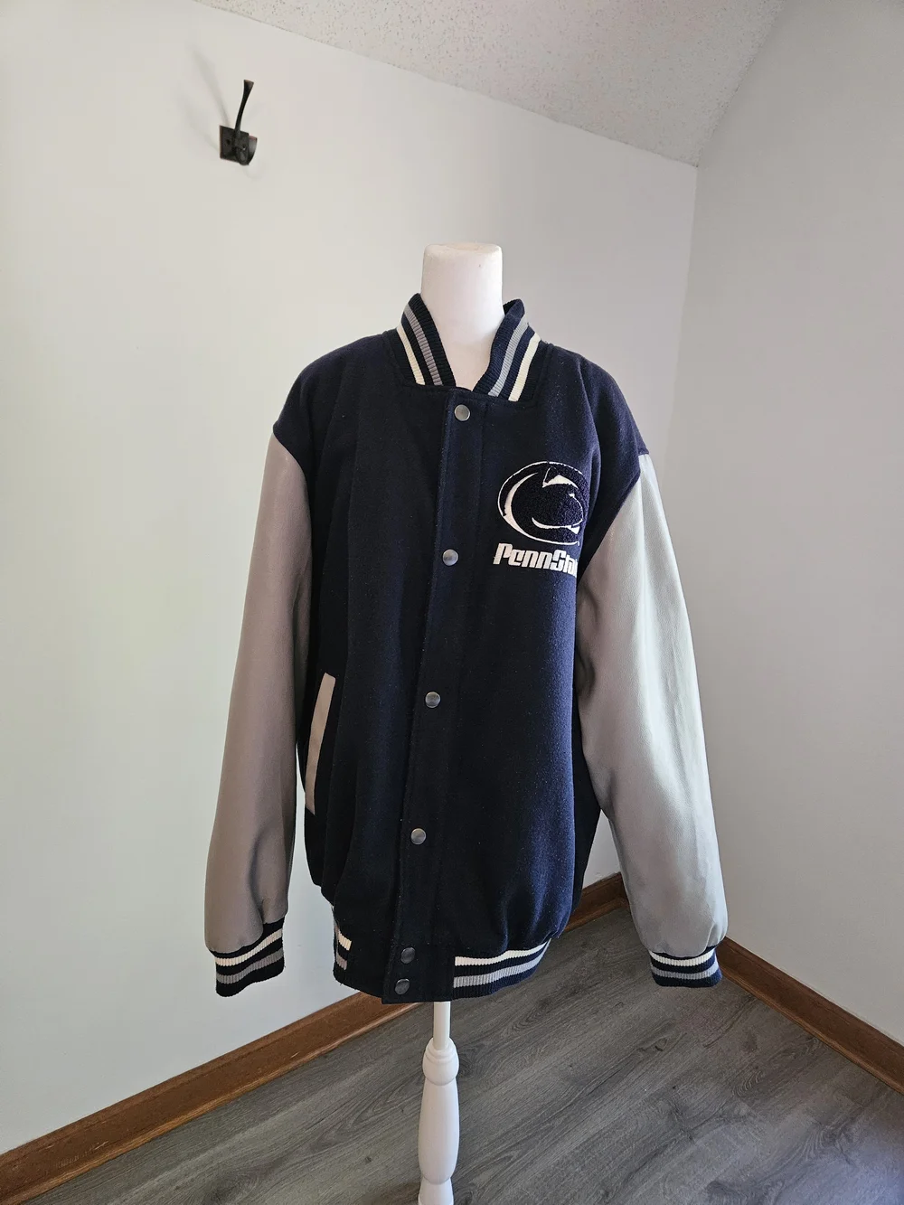 Penn State Nittany Lions Vintage Varsity Letterman Wool Blend Snap Jacket L